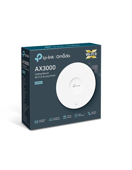 Беспроводная точка доступа TP-LINK EAP650, 574 Мбит/с, 2402 Мбит/с, Белый