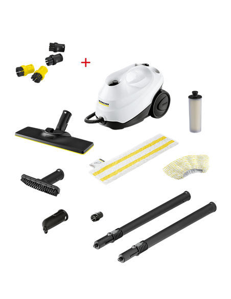 Пароочиститель Karcher SC 3 EasyFix + Комплект круглых щеток 2.863-264.0, Белый