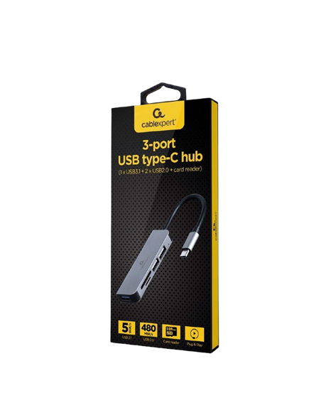 Adaptor Hub Gembird UHB-CM-CRU3P1U2P2-01, Argintiu Adaptor Hub Gembird UHB-CM-CRU3P1U2P2-01, Argintiu