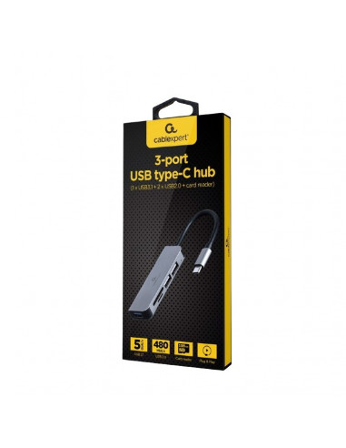 USB-концентратор Gembird UHB-CM-CRU3P1U2P2-01, Серебристый
