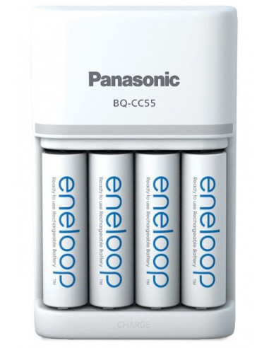 Încărcător Acumulatori Panasonic K-KJ55MCD40E, Alb