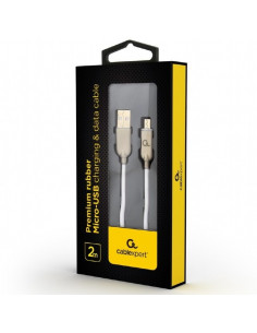 Cablu încărcare și sincronizare Cablexpert CC-USB2R-AMmBM-2M-W, USB Type-A/micro-USB, 2m, Alb 2