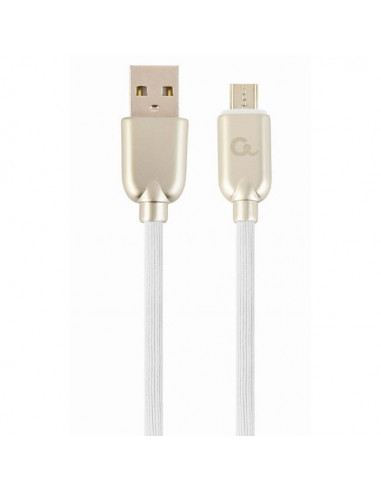 Cablu încărcare și sincronizare Cablexpert CC-USB2R-AMmBM-2M-W, USB Type-A/micro-USB, 2m, Alb