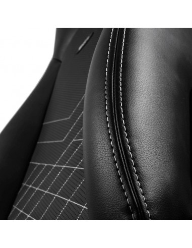 Scaun Gaming Noblechairs Icon, PU Piele, Negru/Alb
