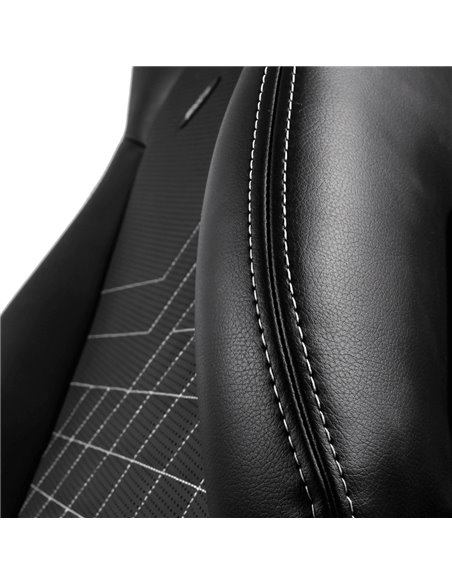 Scaun Gaming Noblechairs Icon, PU Piele, Negru/Alb