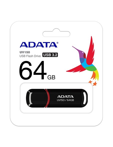 Memorie USB ADATA UV150, 64GB, Negru/Rosu