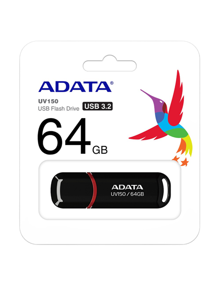 Memorie USB ADATA UV150, 64GB, Negru/Rosu