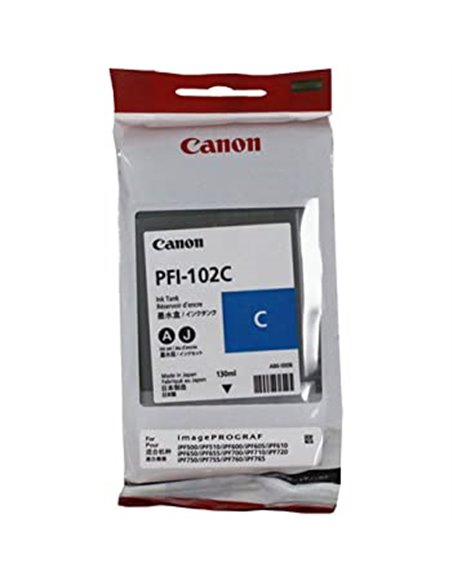 Картридж чернильный Canon PFI-102, 130мл, Голубой