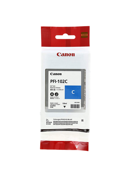 Картридж чернильный Canon PFI-102, 130мл, Голубой