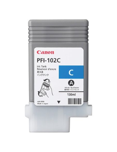 Картридж чернильный Canon PFI-102, 130мл, Голубой