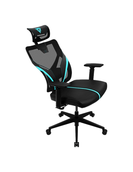 Scaun Gaming ThunderX3 Yama1, PU Piele, Negru/Albastru deschis