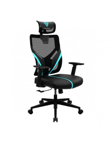 Scaun Gaming ThunderX3 Yama1, PU Piele, Negru/Albastru deschis