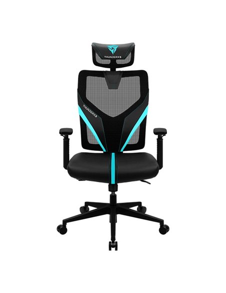 Scaun Gaming ThunderX3 Yama1, PU Piele, Negru/Albastru deschis