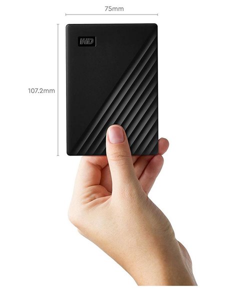 HDD portabil extern Western Digital WD My Passport, 2 TB, Negru (WDBYVG0020BBK-WESN)