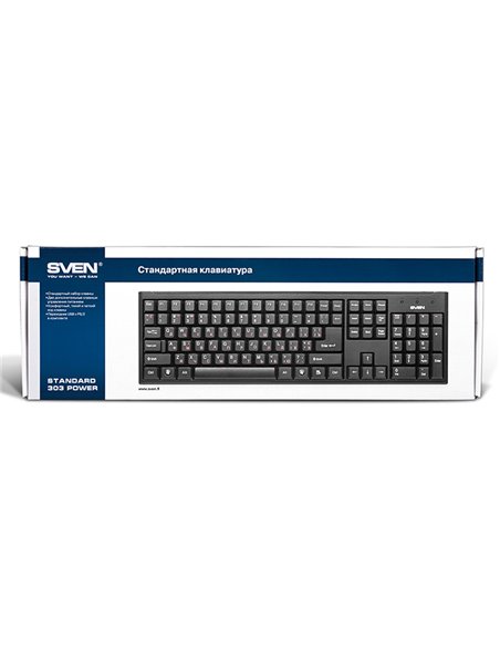 Клавиатура SVEN Standard 303, Проводное, Чёрный