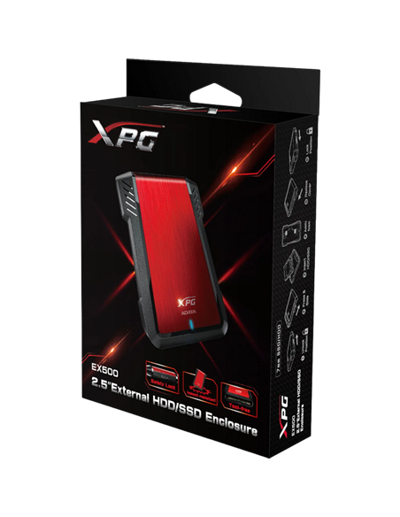 Carcasă externă ADATA XPG EX500, Roșu (AEX500U3-CRD)