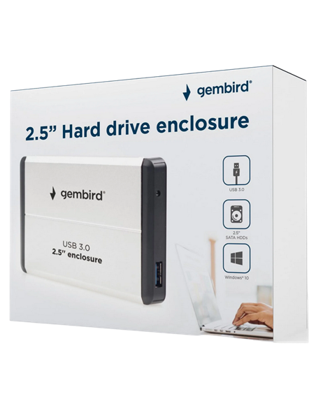 Внешний корпус Gembird EE2-U3S-2-S, Серебристый (EE2-U3S-2-S)