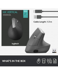 Mouse Wireless Logitech MX Vertical, Negru 2