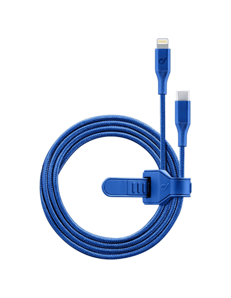 Cablu încărcare și sincronizare Cellularline Satellite MFI, USB Type-C/Lightning, 1m, Albastru