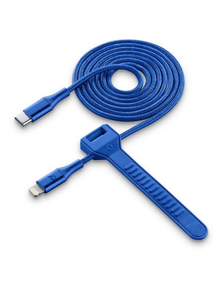 Cablu încărcare și sincronizare Cellularline Satellite MFI, USB Type-C/Lightning, 1m, Albastru Cablu încărcare și sincronizare Cellularline Satellite MFI, USB Type-C/Lightning, 1m, Albastru