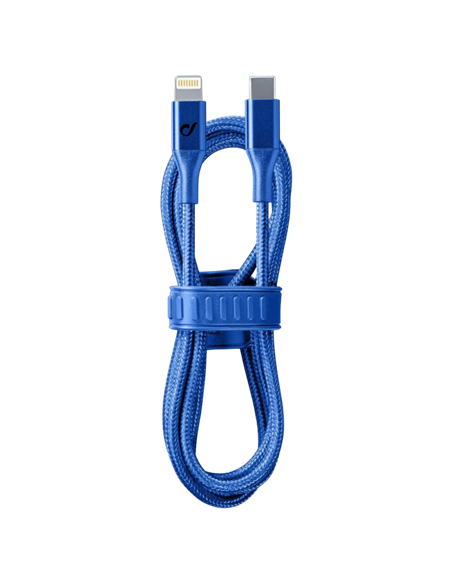 Cablu încărcare și sincronizare Cellularline Satellite MFI, USB Type-C/Lightning, 1m, Albastru Cablu încărcare și sincronizare Cellularline Satellite MFI, USB Type-C/Lightning, 1m, Albastru