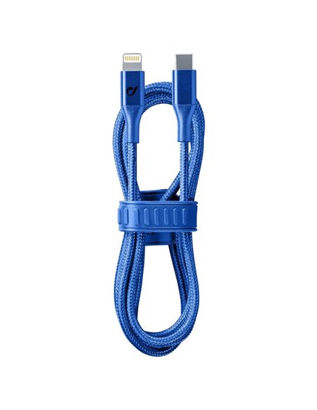 Cablu încărcare și sincronizare Cellularline Satellite MFI, USB Type-C/Lightning, 1m, Albastru Cablu încărcare și sincronizare Cellularline Satellite MFI, USB Type-C/Lightning, 1m, Albastru
