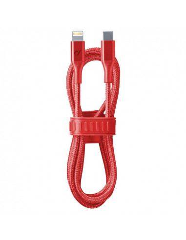 Кабель для зарядки и синхронизации Cellularline Satellite MFI, USB Type-C/Lightning, 1м, Красный