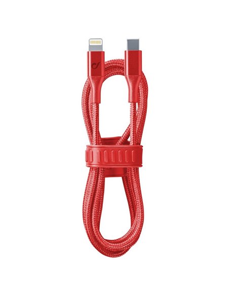 Кабель для зарядки и синхронизации Cellularline Satellite MFI, USB Type-C/Lightning, 1м, Красный