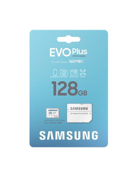 Карта памяти Samsung EVO Plus MicroSDXC, 128Гб (MB-MC128SA/EU)