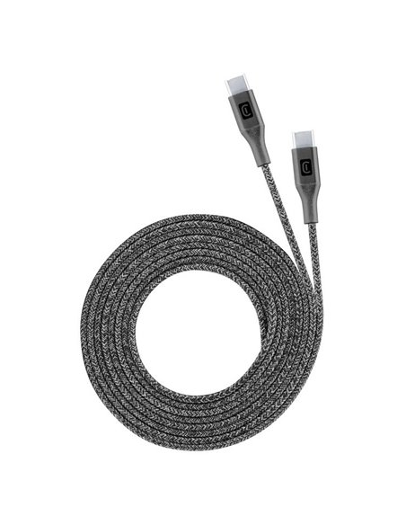 Кабель для зарядки и передачи данных Cellularline Long Cable, USB Type-C/USB Type-C, 2,5м, Чёрный