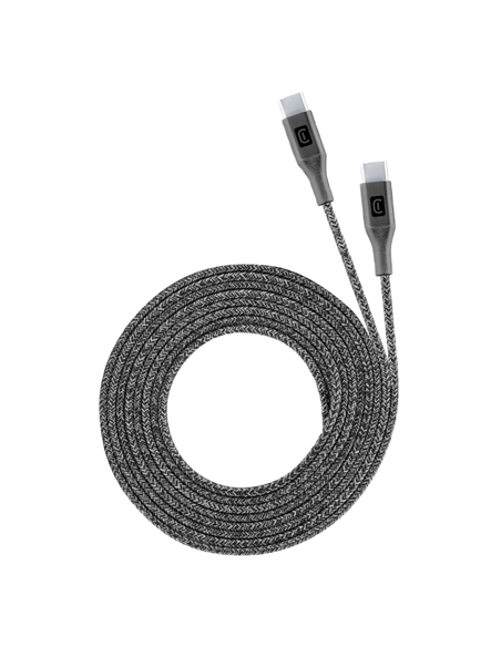 Кабель для зарядки и передачи данных Cellularline Long Cable, USB Type-C/USB Type-C, 2,5м, Чёрный
