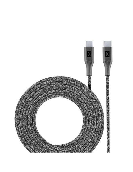 Кабель для зарядки и передачи данных Cellularline Long Cable, USB Type-C/USB Type-C, 2,5м, Чёрный