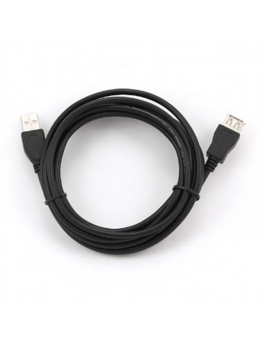 Удлинитель Gembird CCF-USB2-AMAF-10, USB Type-A (F)/USB Type-A (M), 3м, Чёрный
