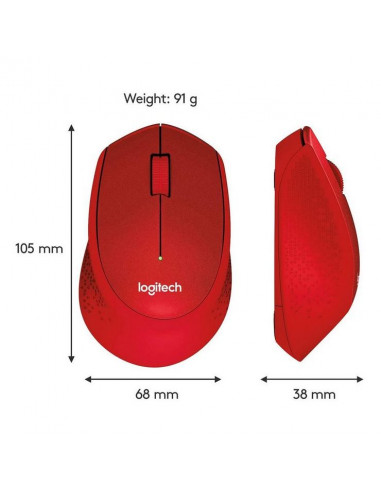 Mouse Wireless Logitech M330 Silent Plus, Roșu