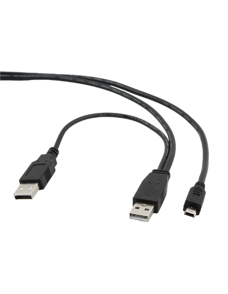 Cablu de încărcare și date Cablexpert CCP-USB22-AM5P-3, 2 х USB 2.0/Mini-USB, 0,9 m, Negru Cablu de încărcare și date Cablexpert CCP-USB22-AM5P-3, 2 х USB 2.0/Mini-USB, 0,9 m, Negru