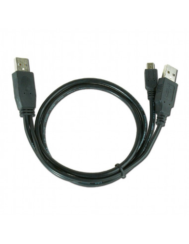 Cablu de încărcare și date Cablexpert CCP-USB22-AM5P-3, 2 х USB 2.0/Mini-USB, 0,9 m, Negru
