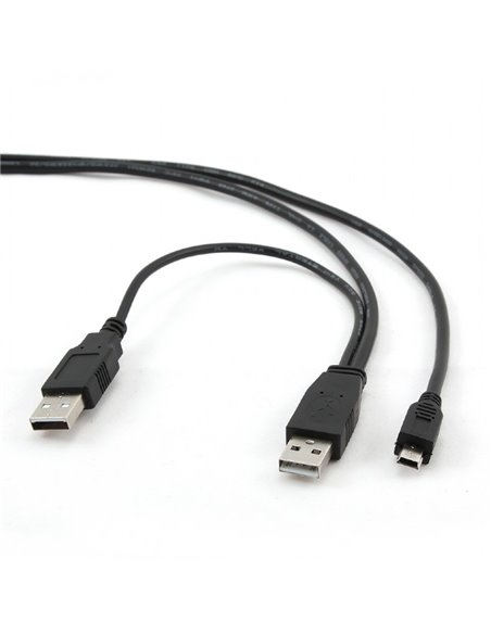 Cablu de încărcare și date Cablexpert CCP-USB22-AM5P-3, 2 х USB 2.0/Mini-USB, 0,9 m, Negru Cablu de încărcare și date Cablexpert CCP-USB22-AM5P-3, 2 х USB 2.0/Mini-USB, 0,9 m, Negru