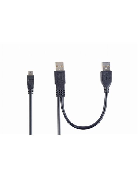 Cablu de încărcare și date Cablexpert CCP-USB22-AM5P-3, 2 х USB 2.0/Mini-USB, 0,9 m, Negru Cablu de încărcare și date Cablexpert CCP-USB22-AM5P-3, 2 х USB 2.0/Mini-USB, 0,9 m, Negru