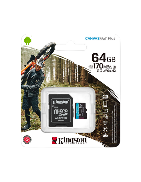 Карта памяти Kingston Canvas Go! Plus, 64Гб (SDCG3/64GB)