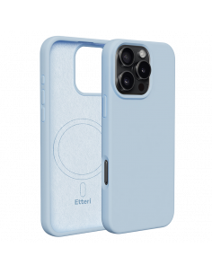 Чехол Etteri Silicone Mag case для iPhone 16 Pro, Голубой