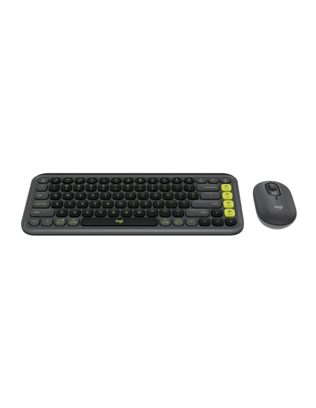 Клавиатура и мышь Logitech POP ICON, Беспроводное, Графит | Зеленый