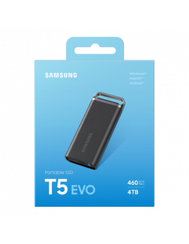 Внешний портативный SSD накопитель Samsung T5 EVO, 4 ТБ, Чёрный (MU-PH4T0S/EU)