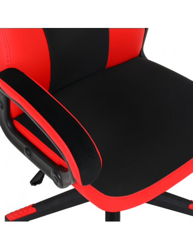 Scaun Gaming HATOR Flash, Țesătură, PU Piele, Negru | Roșu