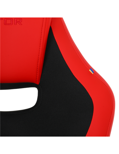 Scaun Gaming HATOR Flash, Țesătură, PU Piele, Negru | Roșu