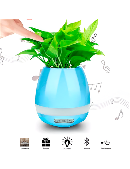 Helmet Speaker Music Flowerpot, Blue