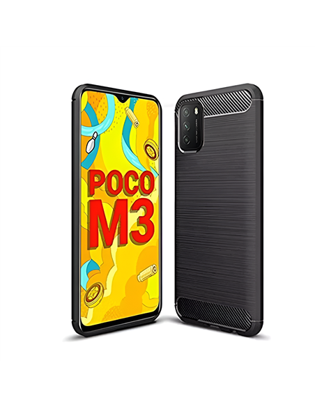 Helmet Case Carbon Xiaomi Poco M3, Black Helmet Case Carbon Xiaomi Poco M3, Black