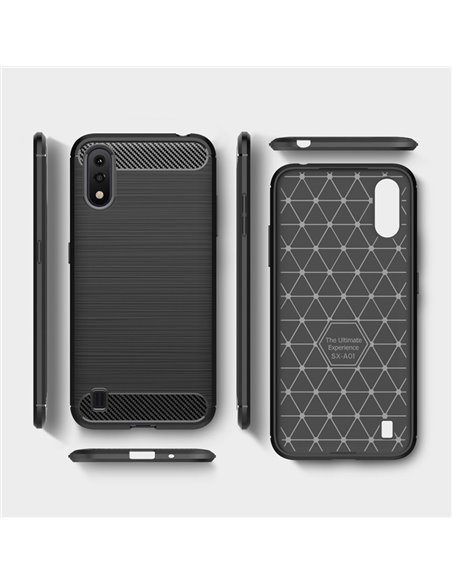 Helmet Case Carbon Samsung A01, Black Helmet Case Carbon Samsung A01, Black