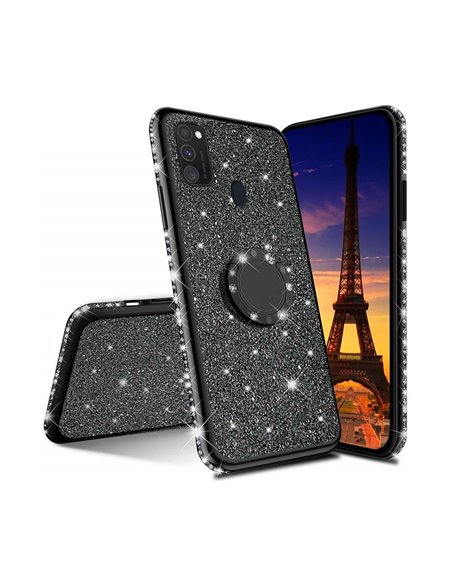 Helmet Case TPU Glitter Samsung A21s, Black