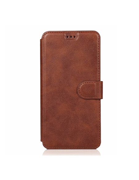 Helmet Case TPU Leather Nylon Samsung A10S, Brown/Red