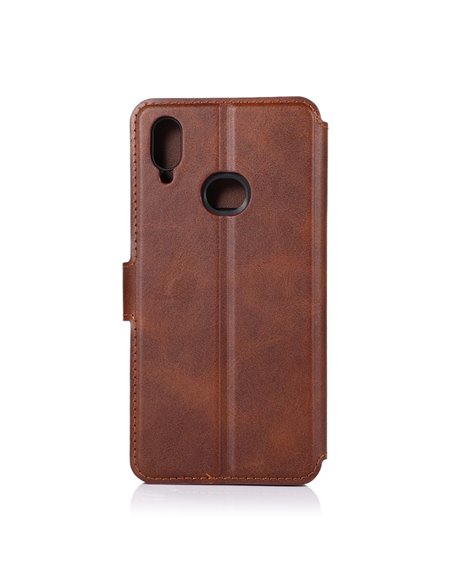 Helmet Case TPU Leather Nylon Samsung A10S, Brown/Red Helmet Case TPU Leather Nylon Samsung A10S, Brown/Red